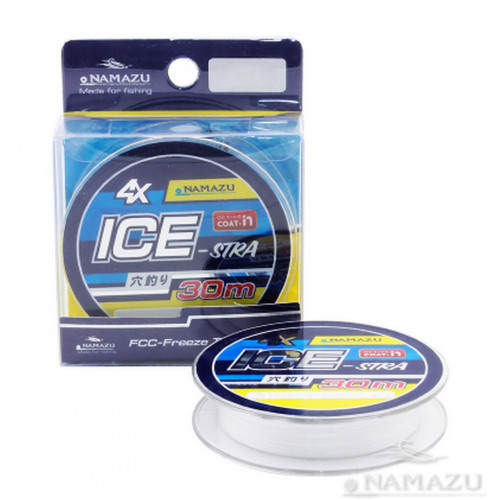 Шнур плетеный Namazu Ice-Stra 4Х, 30 м, 0,08 мм, до 5,3 кг, белый NIS30-0.08 Шнур плетеный Namazu Ice-Stra 4Х, 30 м, 0,08 мм, до 5,3 кг, белый NIS30-0.08