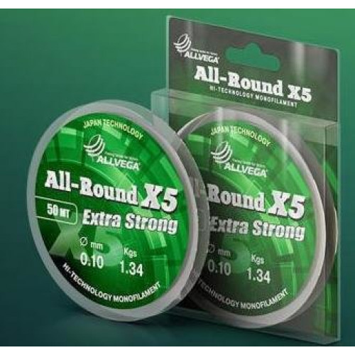 Рыболовная леска ALLVEGA ALL-ROUND X5 50м 0,18 Рыболовная леска ALLVEGA ALL-ROUND X5 50м 0,18
