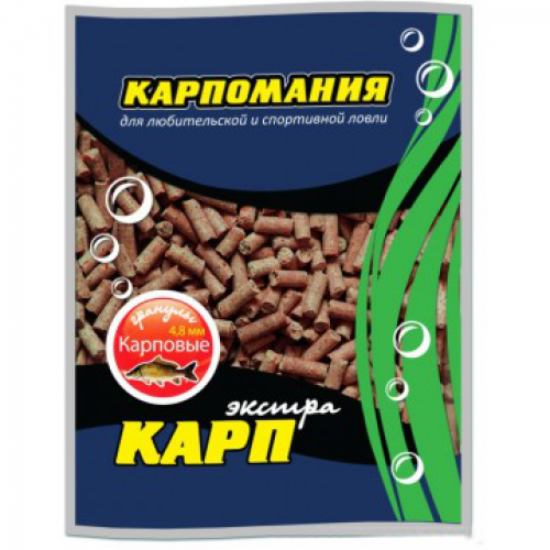 Гранулы для рыбалки Карпомания Экстра 4,8мм 750г Карповые Гранулы для рыбалки Карпомания Экстра 4,8мм 750г Карповые
