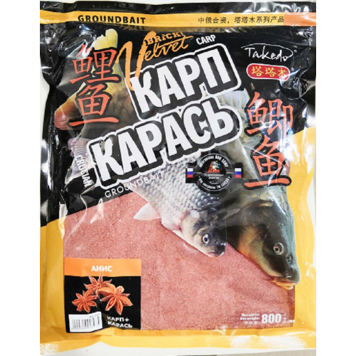 Прикормка Takedo Brick Velvet Карп-Карась 800 Анис BV0211 Прикормка Takedo Brick Velvet Карп-Карась 800 Анис BV0211