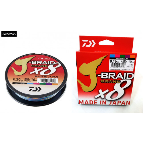 Леска плетеная Daiwa J-Braid Grand X8 150м 0.20мм мультиколор Леска плетеная Daiwa J-Braid Grand X8 150м 0.20мм мультиколор